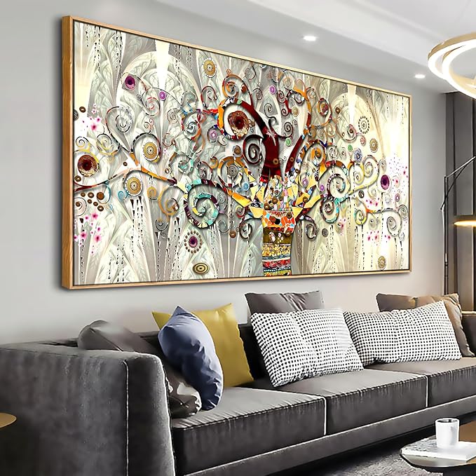 Wall Art Abstract Art Paintings Tree of Life Posters Prints Landscape Picture Colorful Modern Canvas Painting for Living Room Bedroom Office Large Decor 30"x60" with Framed