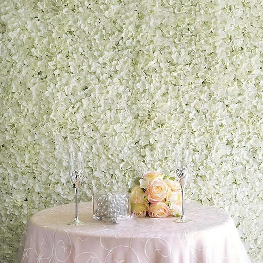 Efavormart 4 PCS Cream Silk Hydrangea Flower Mat Wall Wedding Event Decor for DIY Centerpieces Arrangements Party Decorations