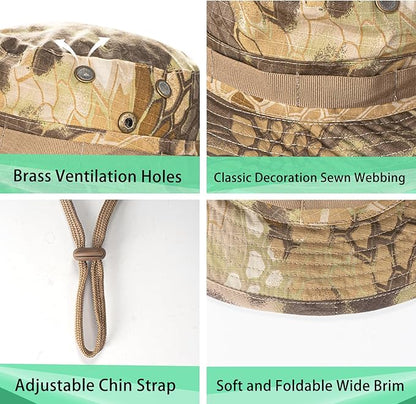 Sun Hats for Men Women Boonie Hat UPF 50+ Bucket Hat Wide Brim UV Protection Fishing Hiking Safari Outdoor Hats