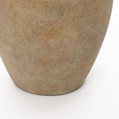 LuxenHome Rustic Ceramic Vase, 10.4" Tall Terracotta Vases with Earthy Brown Tones, Farmhouse Flower Vase for Shelf Living Room Decor, Vintage Pottery for Entry Way Table Home Decor