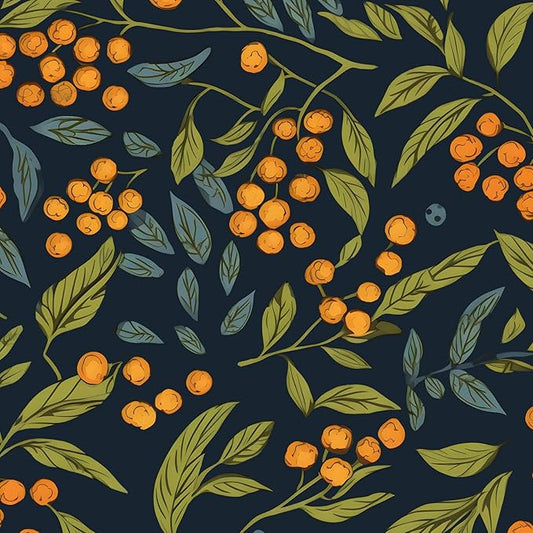 Dark Blue Wallpaper Peel and Stick Boho Leaf Contact Paper Floral Wall Paper Removable for Wall Counter Cabinet Renter Friendly 17.5 x 78.5In