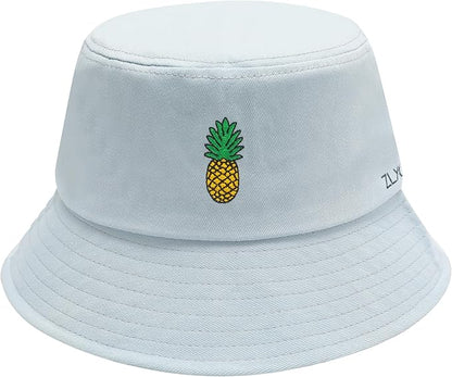 ZLYC Unisex Fashion Embroidered Bucket Hat Summer Fisherman Cap for Men Women