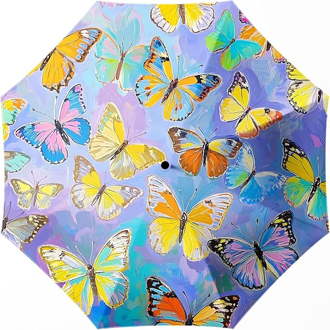 Small Compact Travel Automatic Folding Umbrella for Women, Portable Lightweight, Rain, Wind, UV Sun Shade