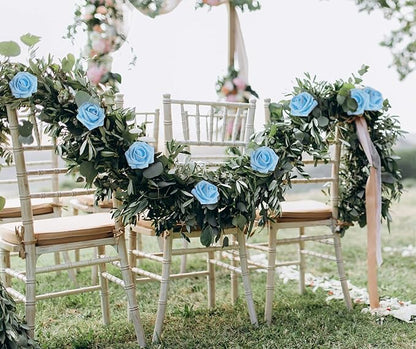 IPOPU Artificial Glitter Roses, 25pcs Foam Glitter Roses Glitter Flowers Foam Rose with Stem for DIY Wedding Bridal Bouquet Home Party Decoration(Light Blue)