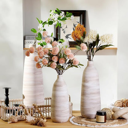 ALMA 18 inch Extra Tall Floor Vase for Home Decor, Large Boho Vase for Tall Pampas Grass, Cream Ceramic Flower Vase for Centerpieces, Living Room Floor, Entryway Floor, Mantel, Bookshelf