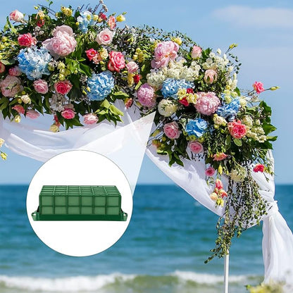 24 Packs Floral Foam Cage Rectangle Flower Cage Holders with Floral Foam Flower Arrangement Supplies for Fresh Flowers, Home Wedding Decorations, 11.8 x 4.3 x 3.1 Inches