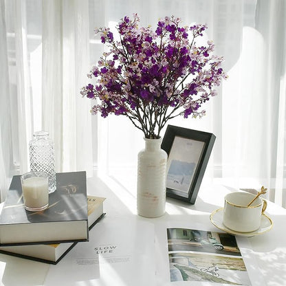 Mandy's Shades of Purple Artificial Baby’s Breath European Flowers 6 Bundles Silk Gypsophila with Bendable Stems for Fall Thanksgiving & Christmas Centerpiece Wedding Decor and Table Arrangements