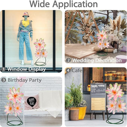37.8" Big Daisy Fake Flowers for Decorations,3 Pcs Large Artificial Daisy Flower with Stand for Home Decor Garden,Hotel,Office,Photography Props,Wedding,Art Gallery,Shop Window Display(Pink)