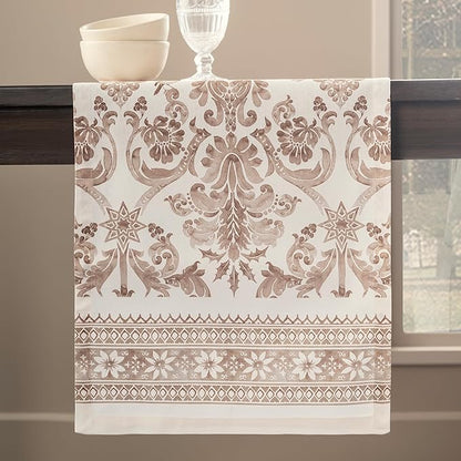 Maison d' Hermine Table Runner 100% Cotton Single Layer Table Runners 90 inches Long for Thanksgiving Christmas Decorations Home Kitchen Dining Party Wedding (Allure, 14.5" x 90")
