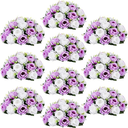 Flower Centerpieces for Wedding Tables: Wedding Table Decorations Lilac & White Flower Balls Centerpieces for Engagement Cerebration Party Center Pieces 10 Packs