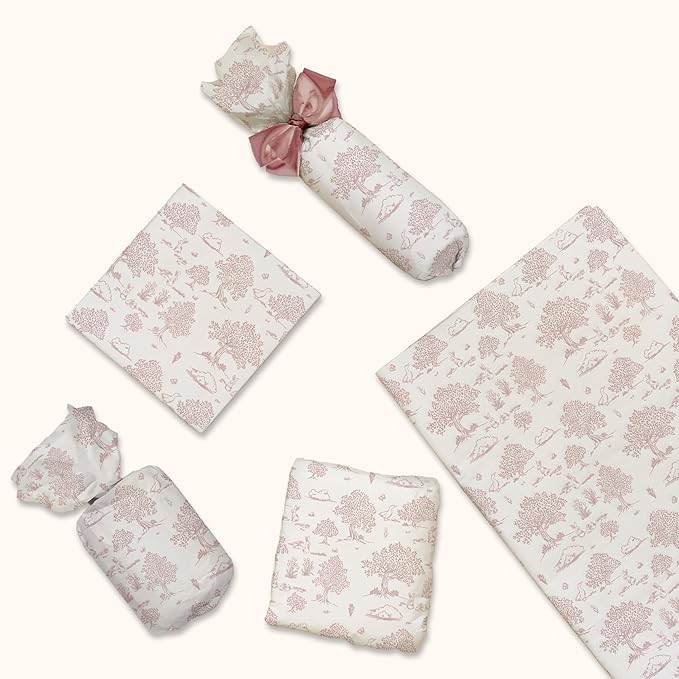 Pro Supply Global Pink Toile Printed Tissue Paper for Valentine's Day Gift Bags or Boxes and Wrapping - Bulk Decorative Art Tissue Paper for Packaging and Gifting | 24 Sheets 20" x 30"