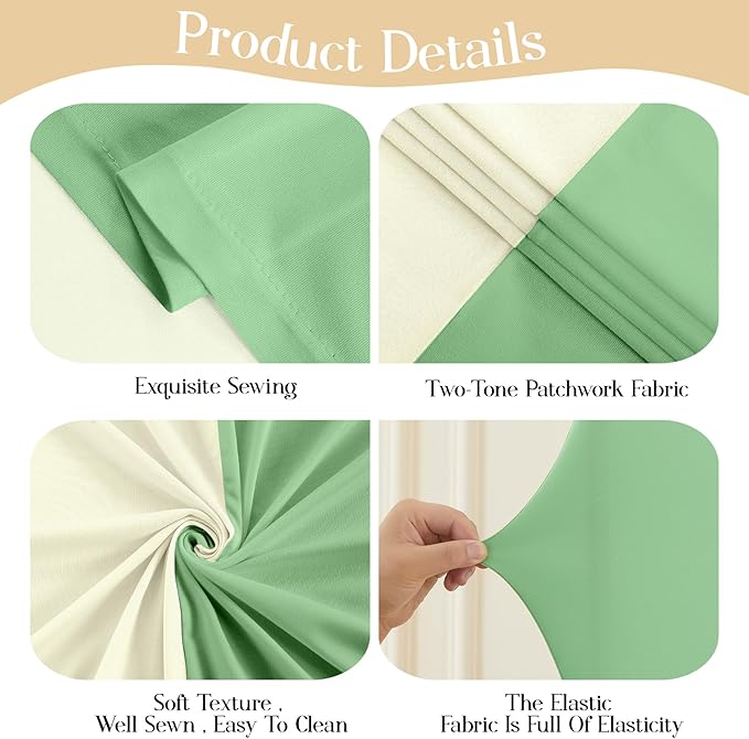 Beige Green Arch Backdrop Cover Set of 2 Spandex Arch Covers 7.2 and 6ft Wedding Birthday Party Arch Covers Stretchy Backdrop Bridal Baby Shower Biege Lavender Arch Stand Cover