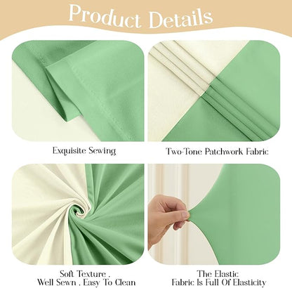 Beige Green Arch Backdrop Cover Set of 2 Spandex Arch Covers 7.2 and 6ft Wedding Birthday Party Arch Covers Stretchy Backdrop Bridal Baby Shower Biege Lavender Arch Stand Cover
