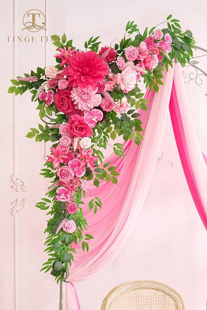 TINGE TIME Artificial Arch Flowers Kit Pack of 5, Wedding Decorations for Reception with Hanging Flowers, Wedding Arch Silk Floral Arrangements Ceremony Backdrop Bridal Shower Outdoor Party Decor