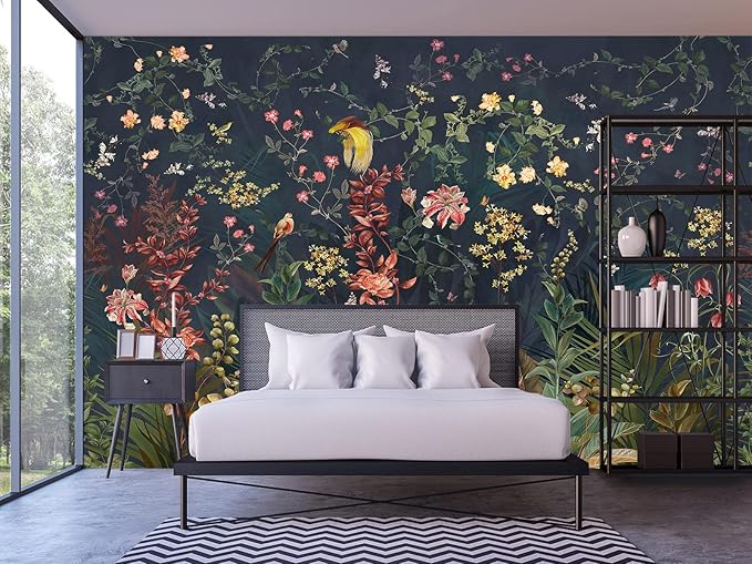 Cliouar-Idyllic Flower Girl Room Wallpaper Mural Bedroom Living Room Decor 158" x 110"(Not Self-Adhesive)