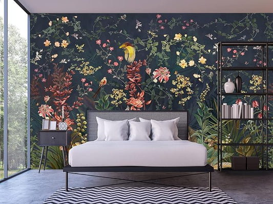 Cliouar-Idyllic Flower Girl Room Wallpaper Mural Bedroom Living Room Decor 158" x 110"(Not Self-Adhesive)