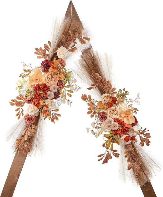 Wedding Arch Flowers, Artificial Flowers for Decoration, Large Flower Swag for Boho Styles Wedding Ceremony Floral Decor - Pack of 2