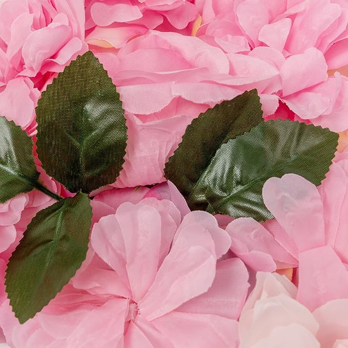 20 PCS Artificial Flower Wall Panel,Each Panel 24" x 16"3D Silk Rose Hydrangea Floral Backdrop,Handmade Eco-Friendly Flower Wall Photo Backdrop Decor (type2)
