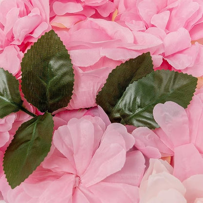 20 PCS Artificial Flower Wall Panel,Each Panel 24" x 16"3D Silk Rose Hydrangea Floral Backdrop,Handmade Eco-Friendly Flower Wall Photo Backdrop Decor (type2)