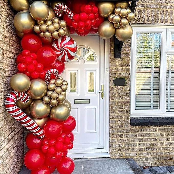 Togvu Red Balloons Different Sizes, 123 Packs Matte Red Balloons, Pack of 18 12 10 5 Inch Premium Red Balloons Garland Arch Kit for Valentine's Day Birthday Wedding Christmas Party Decorations