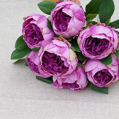 FagusHome 25 Pcs Silk Peony Artificial Flower Heads 4 inch Fake Peony Flowers Heads with Stems Artificial Peony Flower Heads in Bulk Wholesale for Wedding Home Decor (Light Purple)