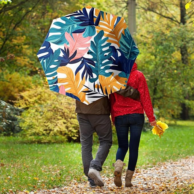 Small Compact Travel Automatic Folding Umbrella for Women, Portable Lightweight, Rain, Wind, UV Sun Shade