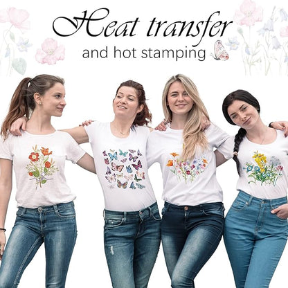 Kisston 24 Pcs Wild Flower Iron on Patches for Clothing Colorful Spring Summer Flowers Heat Transfer Stickers Decals Washable Iron on Transfers for T Shirts Appliques for Clothes DIY Pillows