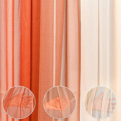 DearHouse 3 Panel Wedding Arch Draping Fabric,29.5" x18Ft Pearl Fabric Drapes for Wedding Sheer Backdrop (Champagne+Terracotta+Caramel)