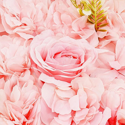 12 Pcs White Flower Wall Flowers Backdrop Artificial Flower for Backdrop Flowers Decoration 3D Floral Panels for Wall Decor Home Party Wedding Room Decoration (38x38cm/Pink+ Champagne)
