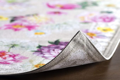 Maison d' Hermine Placemats Set of 4 100% Cotton Washable Cloth Place Mats, Reusable Table Mats for Kitchen Dining Decoration, Party, Restaurant Spring/Summer (Sweet Rose Lavender - Lush, 13" x 19")