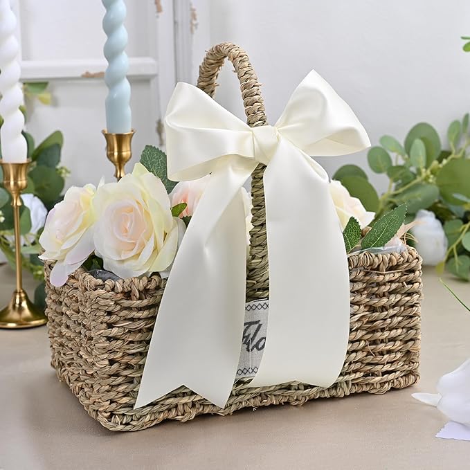 Off White Satin Ribbon 3 inch X 15 Yards Polyester Ribbon for Gift Wrapping Very Suitable for Weddings Party Hair Bow Invitation Decorations and More