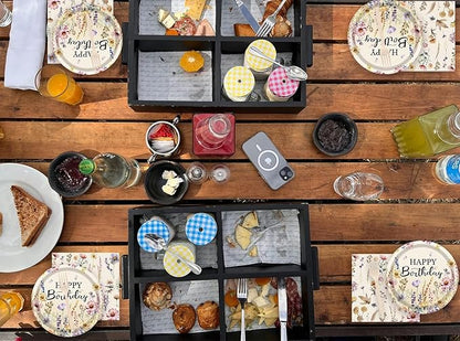 72Pcs Fall Wildflower Plates and Napkins, Floral Birthday Party Supplies Autumn Wildflower Paper Plates and Napkins Forks Tableware Decorations for Fall Picnic Tea Party Baby Shower Birthday, Serve 24