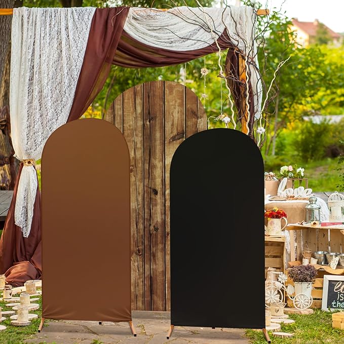 Set of 3 Forest Arch Backdrop Cover, 4ft, 5ft, 6ft Jungle Theme Birthday Party Decoration, Spandex Fitted Arch Stand Covers for Jungle Birthday Wedding Banquets Party(Classic)
