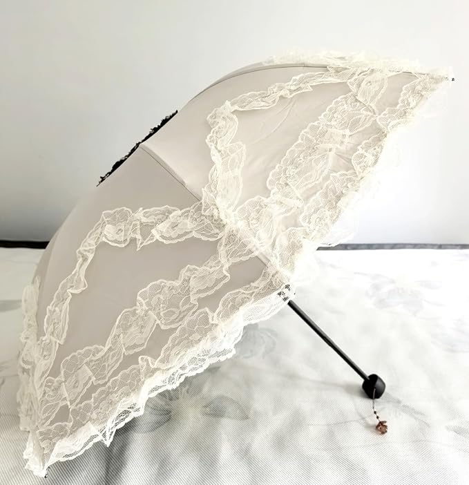 Vintage Lace Parasol Gothic Lolita Umbrella UV Sun Protection Witch Cosplay Photoshoot Props Party Decoration
