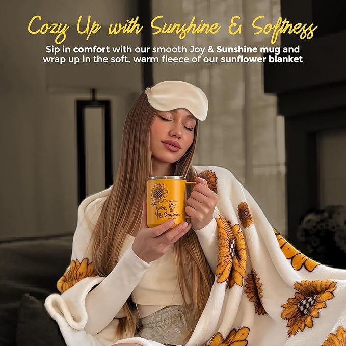 Andlane Sunflower Gifts for Women - Unique Gift Basket Set - Birthday Gifts for Women, Best Friend, or Sister - Sunshine Box Care Package, Get Well Soon, Thinking of You, Friendship Basket 18Pcs Large