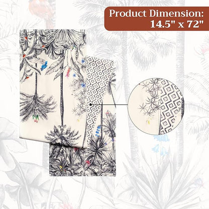 Maison d' Hermine Table Runner 100% Cotton Double Layer Table Runners 72 inches Long for Thanksgiving Christmas Decorations Home Kitchen Dining Party Wedding (Amazonia, 14.5" x 72")