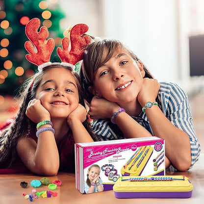 DDAI Friendship Bracelet Making Kit for Girls - DIY Arts and Crafts Toys for 6 7 8 9 10 11 12 Years Old, Cool Bracelet String Making Kits for Travel Activity, Best Birthday Gifts for Teen Girls
