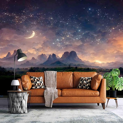 Floral Forest Wall Murals Peel and Stick Forest murals Removable Waterproof Large Wallpaper for Living Room Bedroom (Color-14, 118×82 inch)