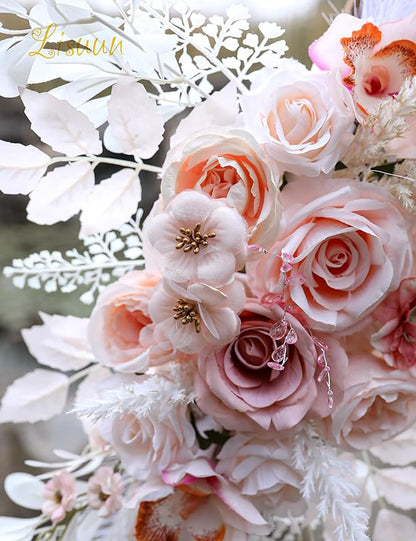 Wedding Arch Flowers, Artificial Flowers for Decoration, Large Flower Swag for Boho Styles Wedding Ceremony Floral Decor - Pack of 2
