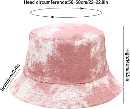 Flower Reversible Bucket Hat Cotton Summer Travel Beach Sun Hats Emboridery for Women Men