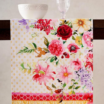 Maison d' Hermine Tablerunners 100% Combed Cotton Premium Table Runner Decorative Table Cover for Home, Kitchen, Dining, Parties & Camping, Summer Joy, Double Layer - (14.5"x108")
