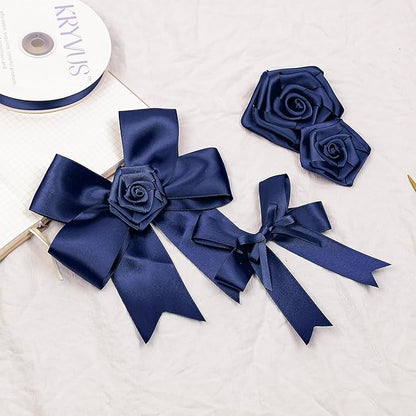 Navy Blue Satin Ribbon, Double Faced 1-1/2 Inch X 25 Yards Navy Blue Ribbon, Premium Satin Ribbon for Gift Wrapping, Crafts, Hair Bow Making, Sewing, Flower Bouquet, Wedding Party Decor