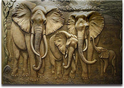 Wall Mural 3D Wallpaper - Elephant Design, 103" x 69" (Not Self-Adhesive)
