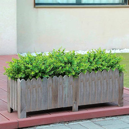PASYOU Artificial Shrub, Fake Bush Simulation Eucalyptus Grass Greenery Leaves Plastic Plants Indoor Outdoor Outside Home Garden Office Bathroom Verandah Wedding Décor Decoration Planter Filler 8 Pcs
