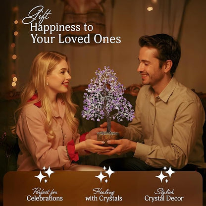 Amethyst Tree -Amethyst Tree of Life, Chakra Tree, Chakra Tree of Life, Healing Crystals, Money Tree, Spiritual Decor for Home, Gemstones and Crystals