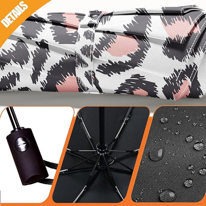 Small Compact Travel Automatic Folding Umbrella for Women, Portable Lightweight, Rain, Wind, UV Sun Shade