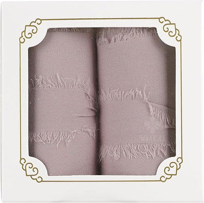 MEEDEE Dusty Rose Chiffon Ribbon 3 Inch Fringe Ribbons Pink Chiffon Silk Frayed Edge Ribbon Wide Chiffon Ribbons for Crafts, Flower Bouquet, Wedding Favors Wrapping (2 Rolls 10 Yards)