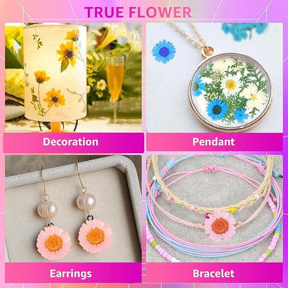 96Pcs Dried Pressed Flowers for Resin, Bulk Natural Dried Flowers,for Scrapbooking DIY Art Crafts Resin Accessories, Soap,Candle Making Nails Decor. Epoxy Resin Jewelry Molds.Craft Making