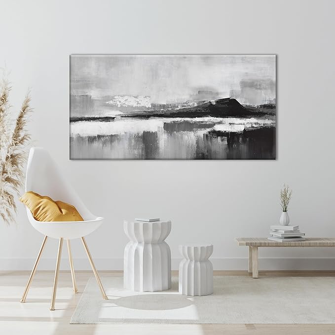 Black and White Abstract Canvas Wall Art Decor Modern Wall Decorations Home paintings Decor Wall Art Prints Artwork for Living Room Bedroom Kitchen Office Decor 20" × 40"