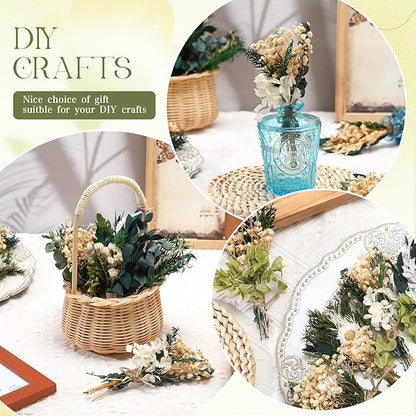 Layhit 12 Pack Boho Dried Flower Bouquet Mini Wedding Handmade Dry Flowers Decor for Vase Crafts DIY Photo Boutonniere for Men Floral Plant for Bridesmaid Gift Birthday Decor(Fresh)